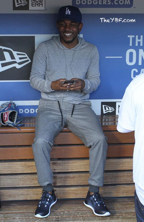 Kendrick Lamar & Fiancée Whitney Alford the Dodgers Game + Kendrick